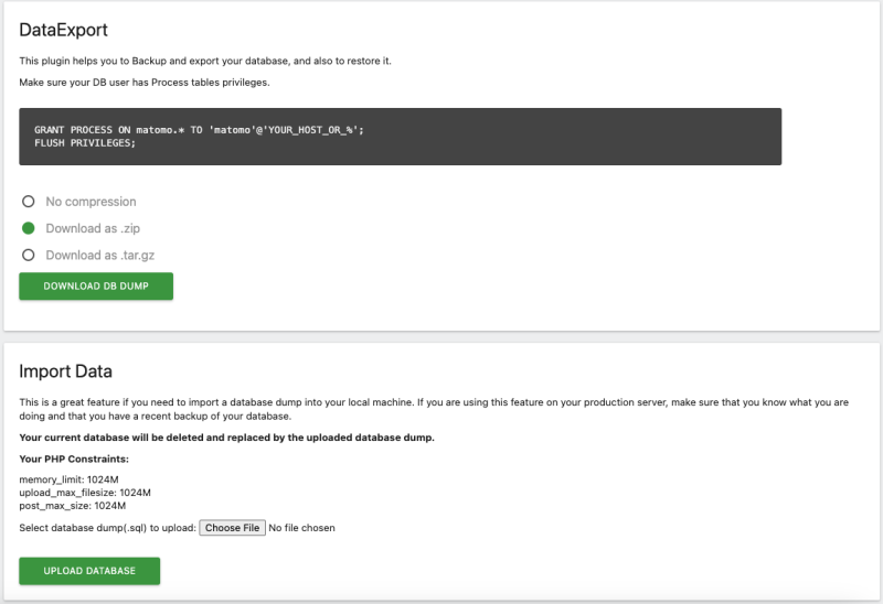 Data Export - Matomo Plugins Marketplace