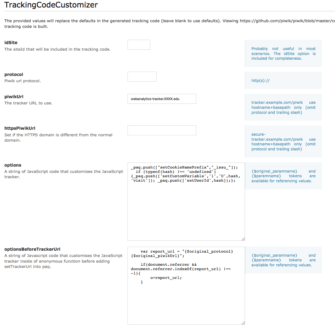 TrackingCodeCustomizer